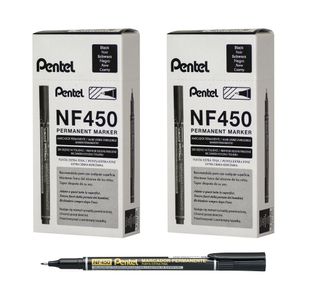 Pentel Perm Mkr Fine Blk Pk12 Bogof