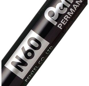 Pentel N60 Chsl Tip Marker Blk Pk12