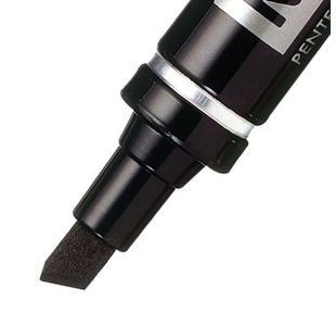 Pentel N60 Chsl Tip Marker Blk Pk12