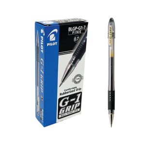 Pilot Rball Grip Pen Gel Fn Blk Pk12