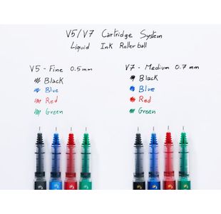 Pilot V5 Cartridge Rball Black Pk10