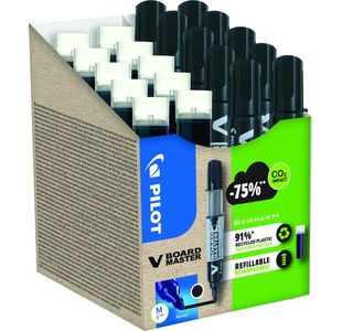 Pilot 10 Markers+10 Refills Blk Pk20