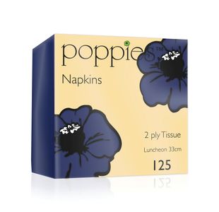 Poppies 2-Ply Nap 4F 33Cm Blu Pk2000