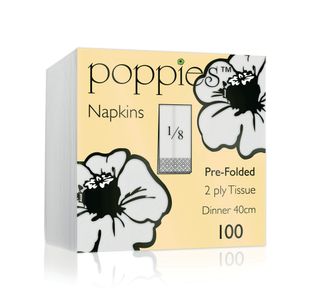 2Ply Napkin 8F White 40Cm Pk100
