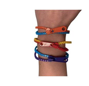 Zip Fidget Bracelet Assorted Pk3