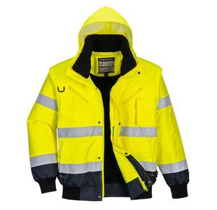 Hi-Vis 3-In-1 Cont Bomber Ylw/Navy M