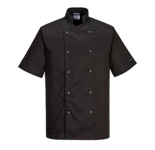 Cumbria Chefs Jacket S/S Black Xs