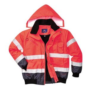 Hi-Vis 3-In-1 Cont Bomber Red/Navy L