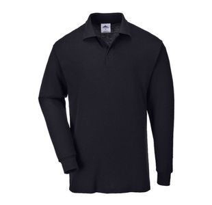 Genoa Long Sleeved Polo Shirt Blk Xs