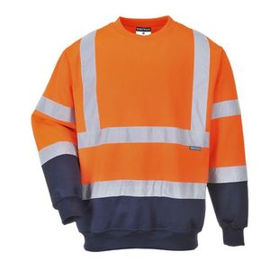 Hi-Vis Cont Sweatshirt Org/Navy L