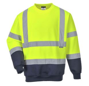 Hi-Vis Cont Sweatshirt Ylw/Navy L