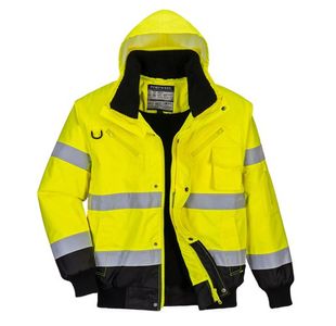 Hi-Vis 3-In-1 Cont Bomber Ylw/Blk L