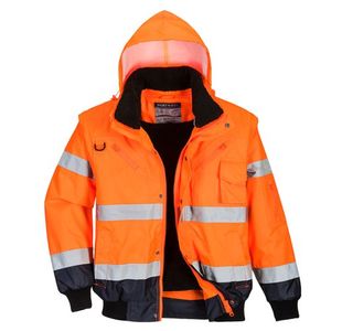 Hi-Vis 3-In-1 Cont Bomber Org/Nvy Xs