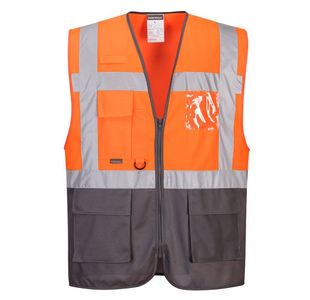 Warsaw Hi-Vis Vest Org/Gry L Pk10