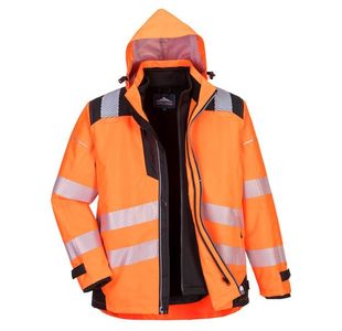 Pw3 Hi-Vis 3-In-1 Jacket Org/Blk 4Xl