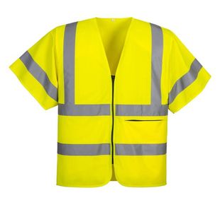 Hi-Vis Bandbrace Zip Vest Ss Yw L