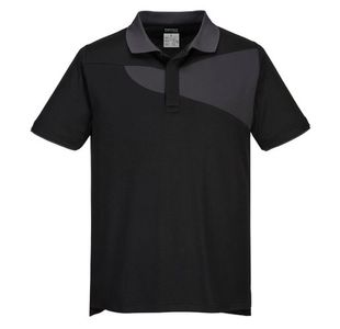 Pw2 Ctn Comf Polo S/S Blk/Zgry L