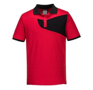 Pw2 Ctn Comf Polo S/S Red/Blk L