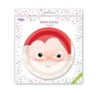 Paper Plates Christmas Santa Pk8