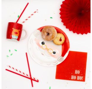 Paper Plates Christmas Santa Pk8