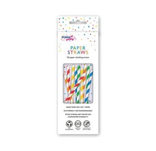 Striped Drinking Straws Ast Pk50