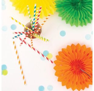 Striped Drinking Straws Ast Pk50