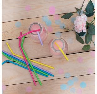 Flexible Drinking Straws Ast Pk24