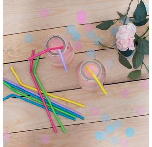 Flexible Drinking Straws Ast Pk24