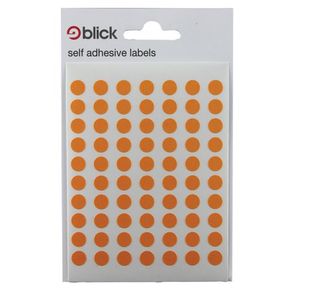 Blick Colored Lbls 8Mm Orange Pk9800