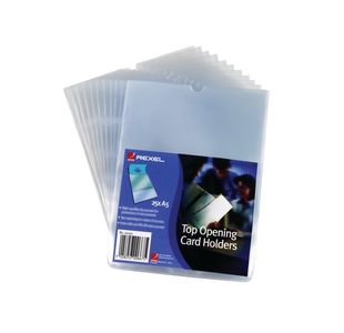 Rexel Card Holders A5 Clear Pk25