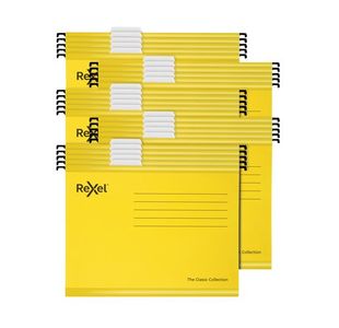 Rexel Yellow Foolscap Susp File Pk25