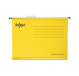 Rexel Yellow Foolscap Susp File Pk25