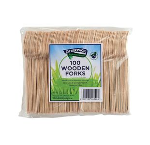 Caterpack Env Wooden Forks Pk100