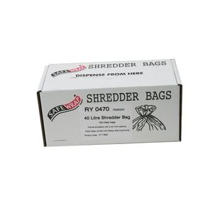 Safewrap Shredder Bag 40L Clr Pk100