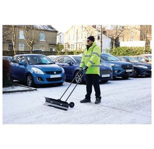 Wide Wheeled Snow Pusher Plough Blk