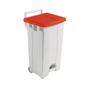 90L Mobile Pedal Bin Lid Red 357004