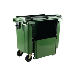 1100L Drop Front Wheellie Bin Green