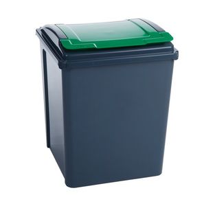 Vfm Recycling Bin Gry/Grn Lid 50L