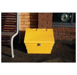 Mini Salt Bin + Locking Lid Ylw 50L