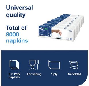 Xpressnap 1-Ply Napkins White Pk1125