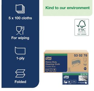 Tork Hd Cloth Blue W4 100 Shts Pk5