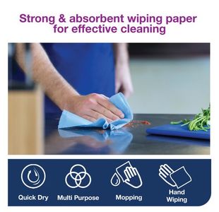 Tork W1 Wiping Paper Plus 2-Ply Blue
