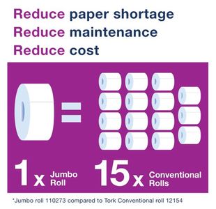 T1 Jumbo Toilet Roll 2-Ply Wht Pk6