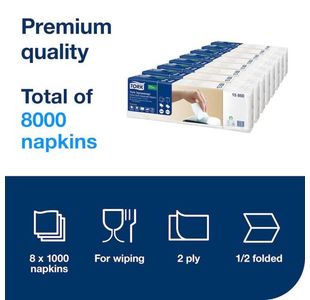 Tork Xpress 2 Ply Napkin White 1000