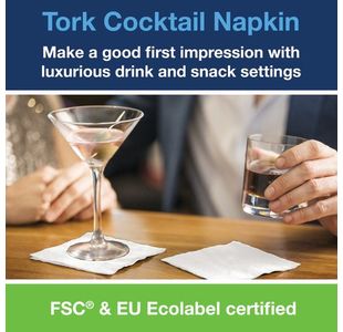 Tork Cocktail Napkins 2Ply Wht Pk200