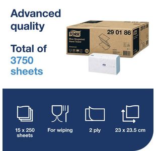 Tork Sglfld Hand Twl Blu 250Sh P3750