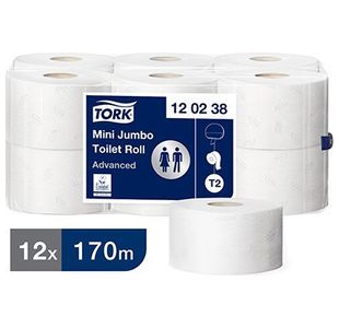 T2 Mini Jumbo Toilet Roll 2-Ply Pk12