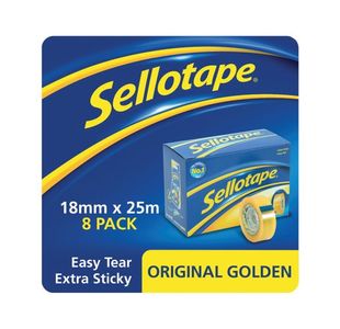 Sellotape Golden 18Mm/25M Tape Pk8