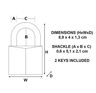 Master Lock 40Mm Brass Padlock 2Keys