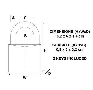 Master Lock 60Mm Brass Padlock 2Keys